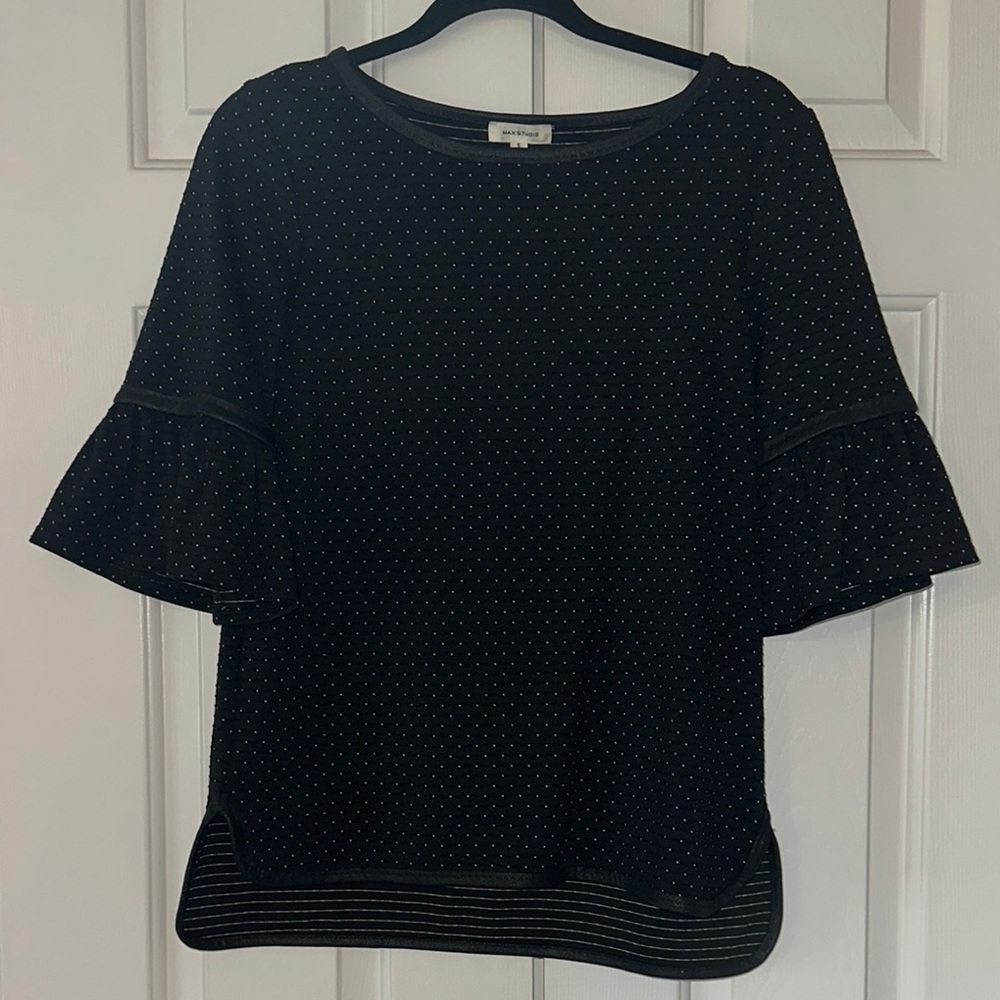 Elegant Black Polka Dot Top